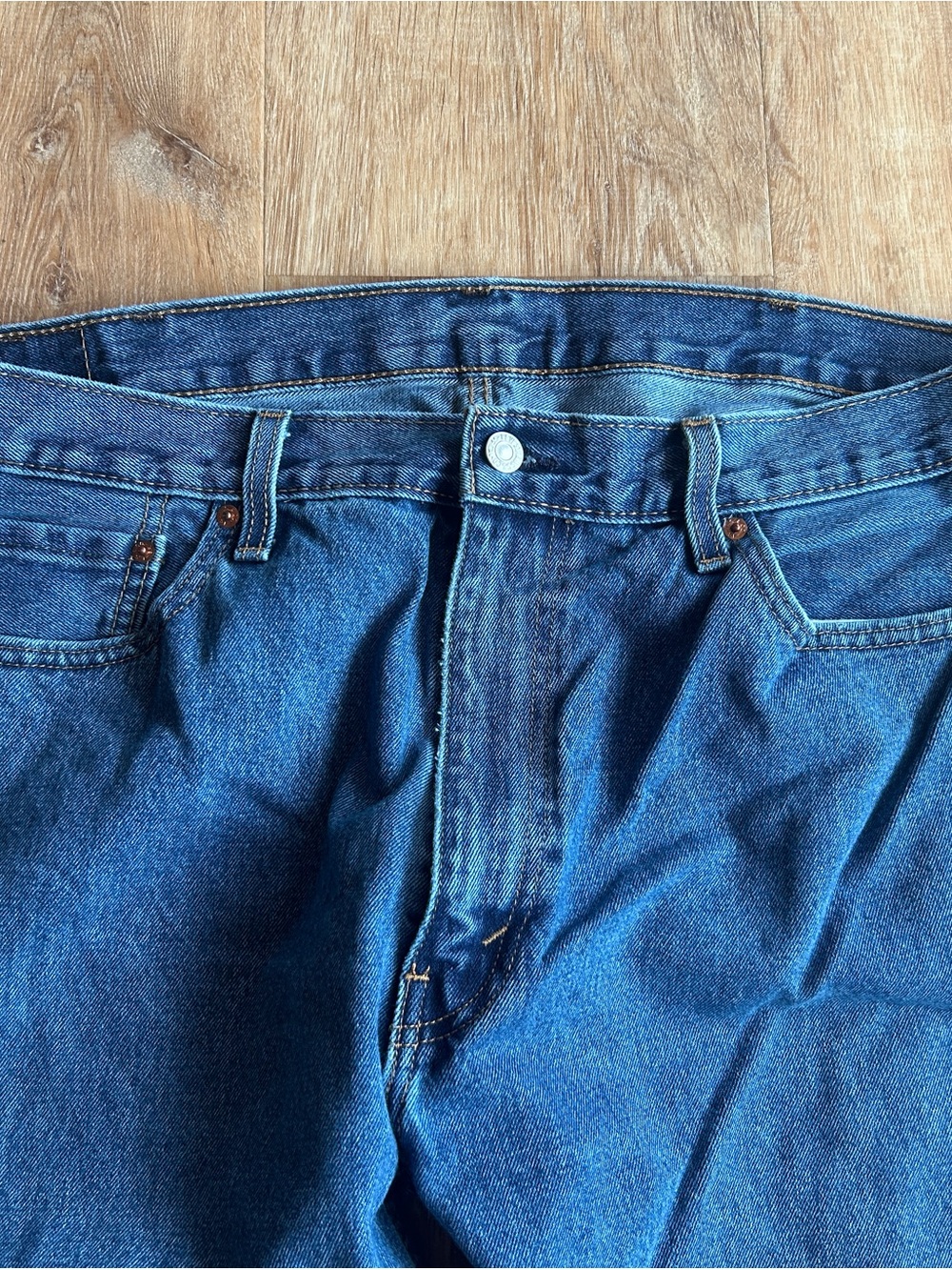 Levi's 505 Straight Fit Dark Blue Men's Jeans 40x32 - Picture 4 of 8